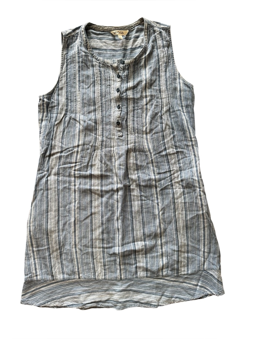 Coastal Grabdma Midi Dress Blue White Sleeveless Pockets Casual Summer small